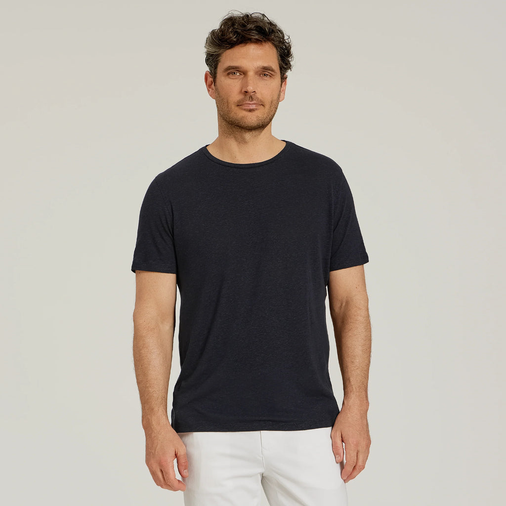Linen Blend Crew Tee