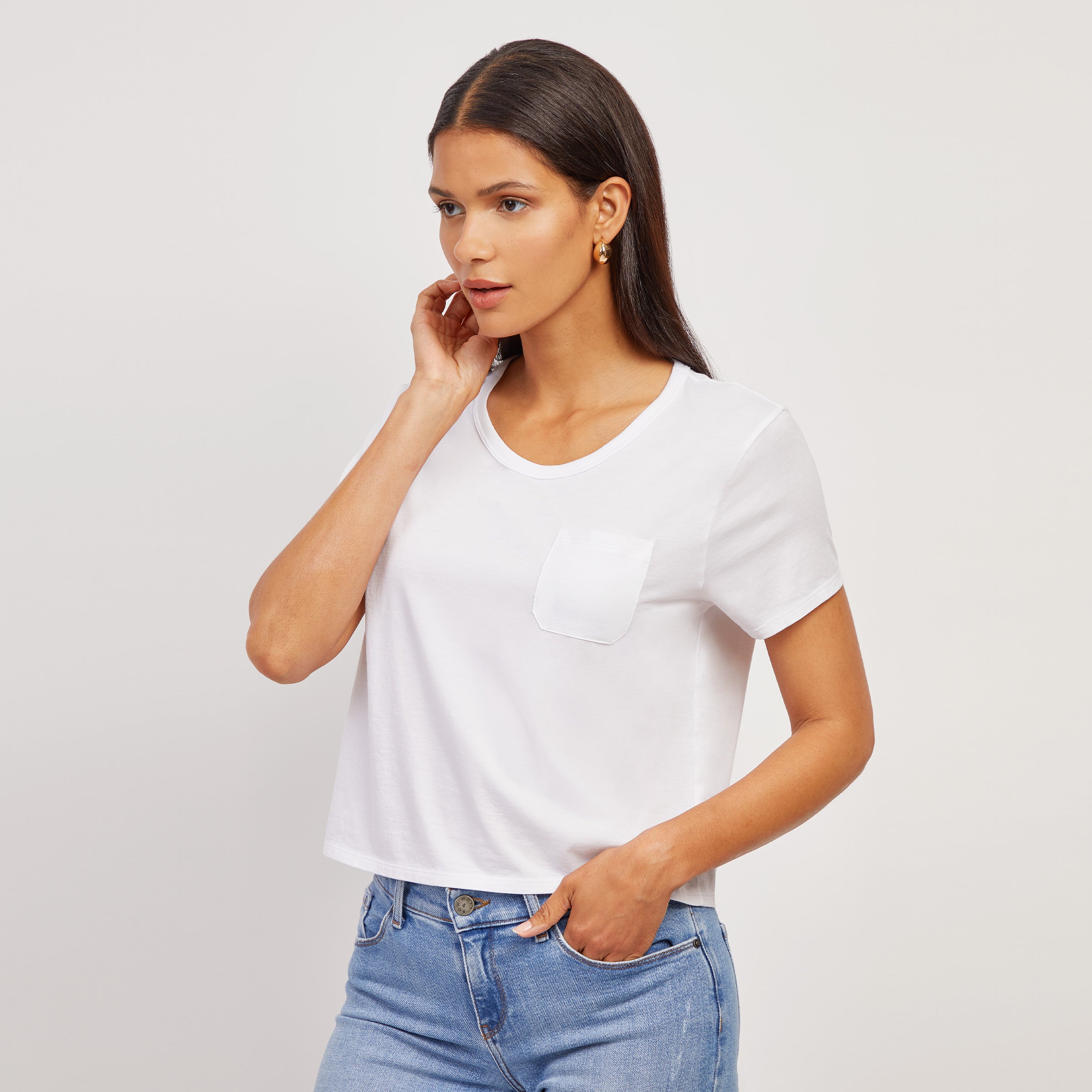 Everyday Cotton One Pocket Crew Tee
