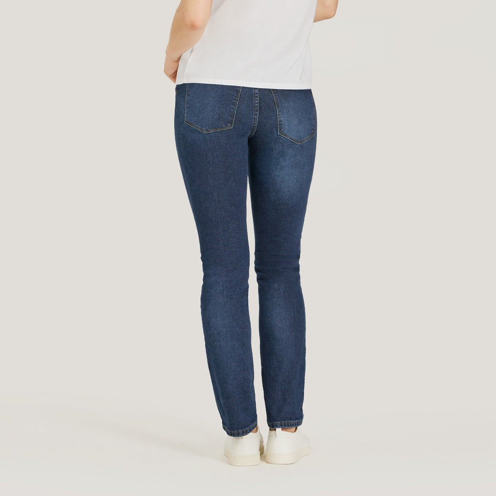 Mid Rise Slim Straight Ridge Jeans