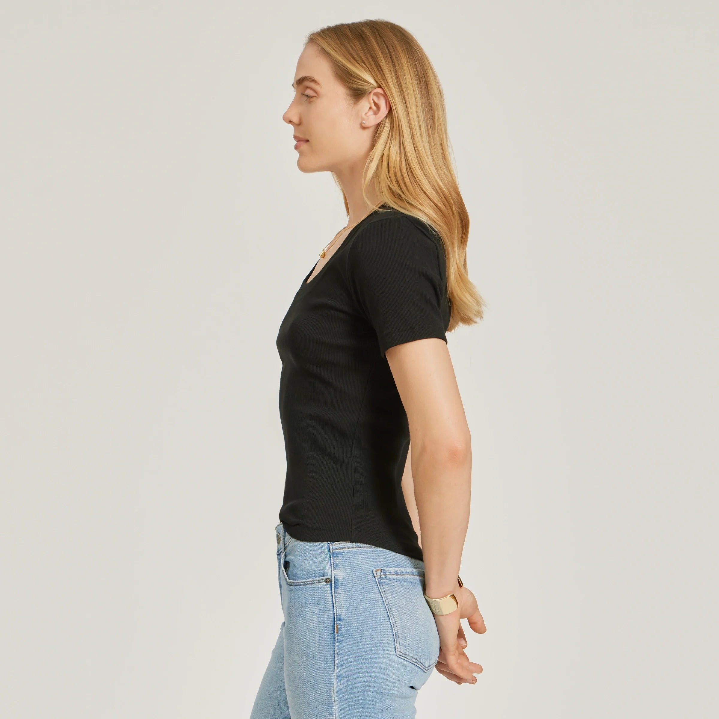Rib Scoop Neck Tee
