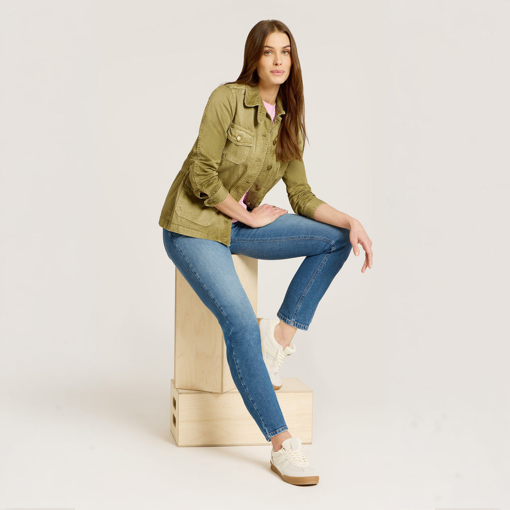 Mid Rise Slim Straight Ridge Jeans